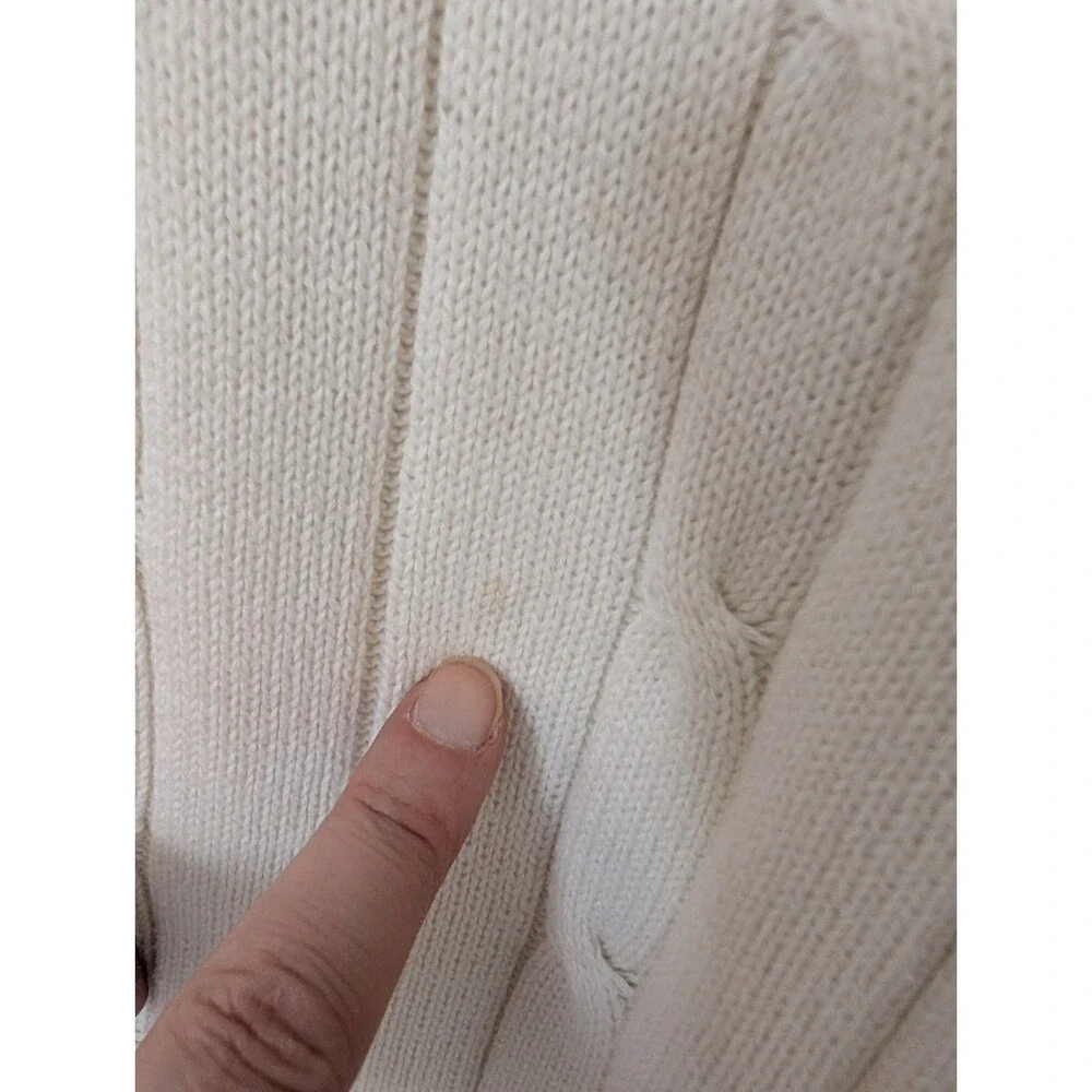 VTG Oscar de la Renta Cable Knit Sweater Mens XL Cream Coastal Old Money Preppy